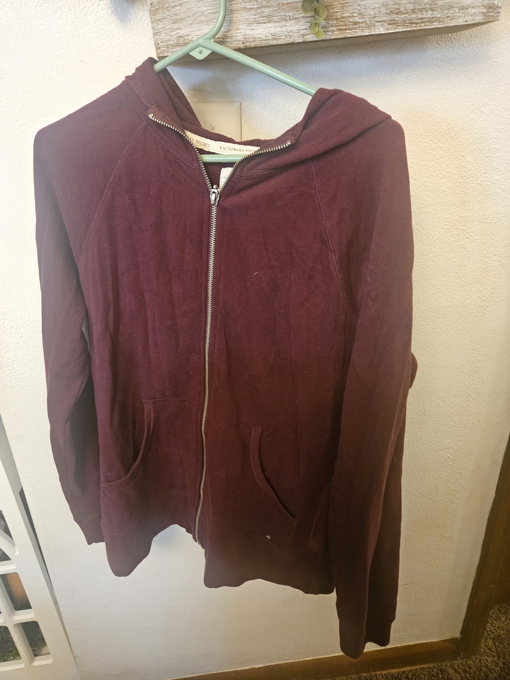 Victoria's Secret Maroon Zip-Up Hoodie Jacket